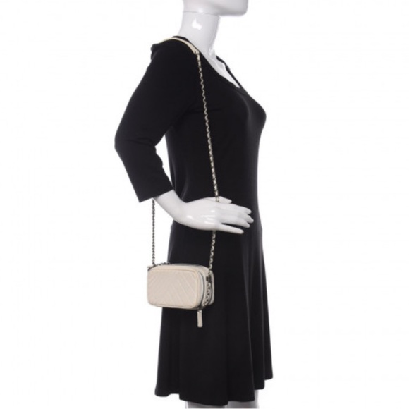 Chanel Leather Small Coco Boy White Crossbody Quilted Camera Bag - Picture 9 of 9